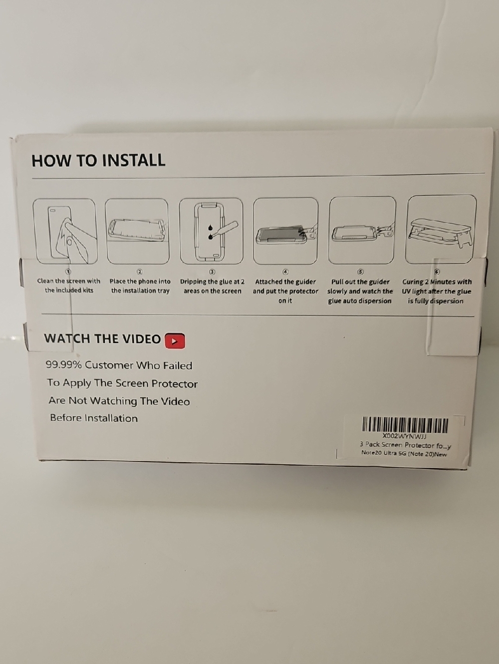Note 20 Ultra SG Premium Tempered Glass Curved Screen Protector - Clear - Picture 3 of 7